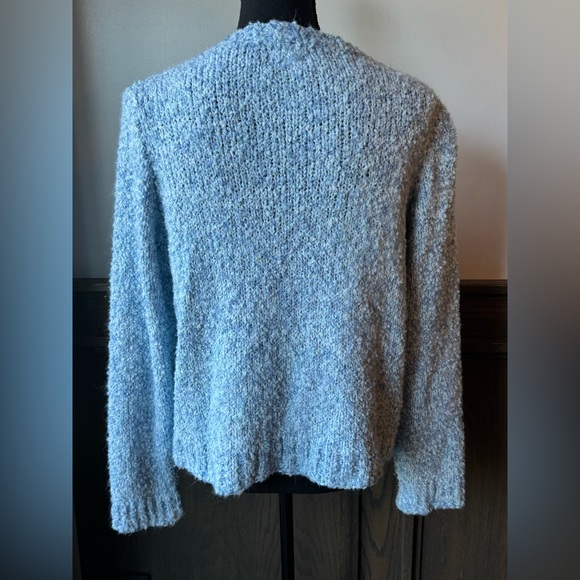 Handmade Blue Textured Knit Cottagecore Grandmacore Sweater 20”Ptp - Picture 4 of 8